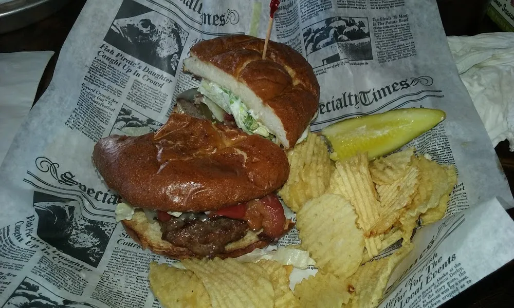 Burger on Pretzel Buns