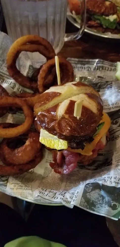 Carnival Club Sandwich with Onion Rings